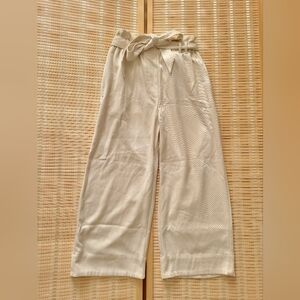 H&M Cream Wide-Leg Trousers with Belt